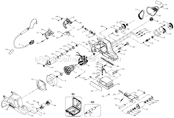 Page A Diagram and Parts List for 363 Type 10 Black and Decker Belt or Drum Sander
